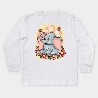 Kawaii Dumbo Kids Long Sleeve T-Shirt